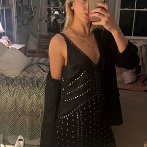 Anthropologie Black Dress with Gold Accents